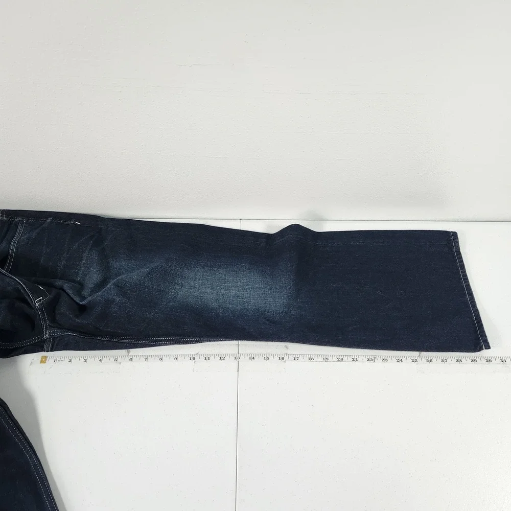 Helix‎ Mens Slim Bootcut Jeans Dark Wash Denim 36W 30L 100 Cotton 12413